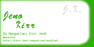 jeno kirr business card